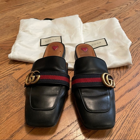 GUCCI PEYTON SLIDES BLACK SIZE 37 - Picture 2 of 7